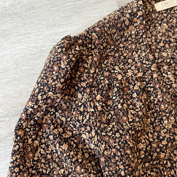 Christy Dawn Women’s Brown Floral Maxi Open Dress Size Small - Picture 6 of 12